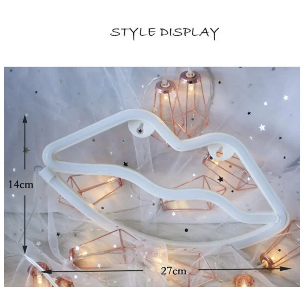 Pink Lip Shaped Neon Signs